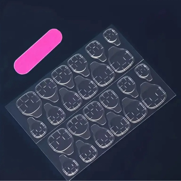 NWT Elegant Pink & Blue 3-D Press On Nail Art French Tip 24 pcs medium ocean - Picture 7 of 8